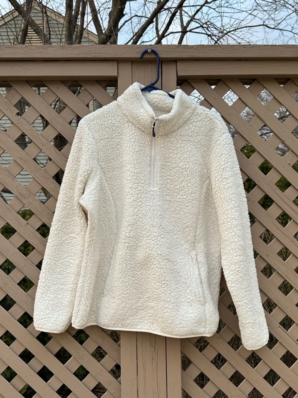 Amazon Essentials Cream Sherpa Half-Zip Sweatshirt - XL